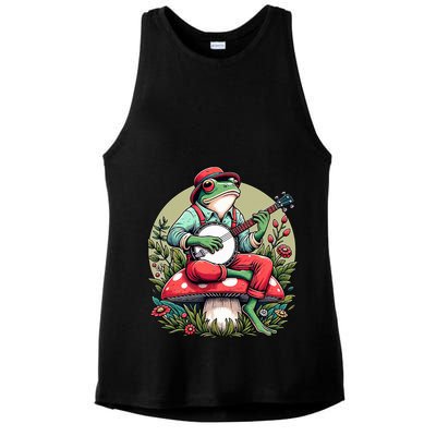 Banjo Froggy Fungi Serenade Cool Funny Frog Mystical Forest Ladies PosiCharge Tri-Blend Wicking Tank