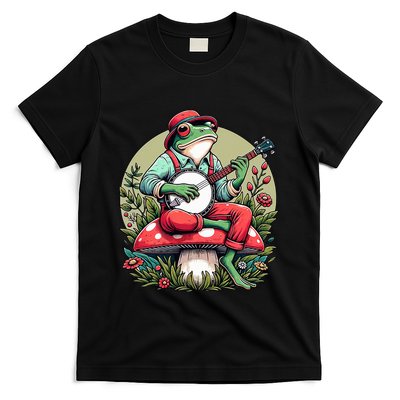 Banjo Froggy Fungi Serenade Cool Funny Frog Mystical Forest T-Shirt