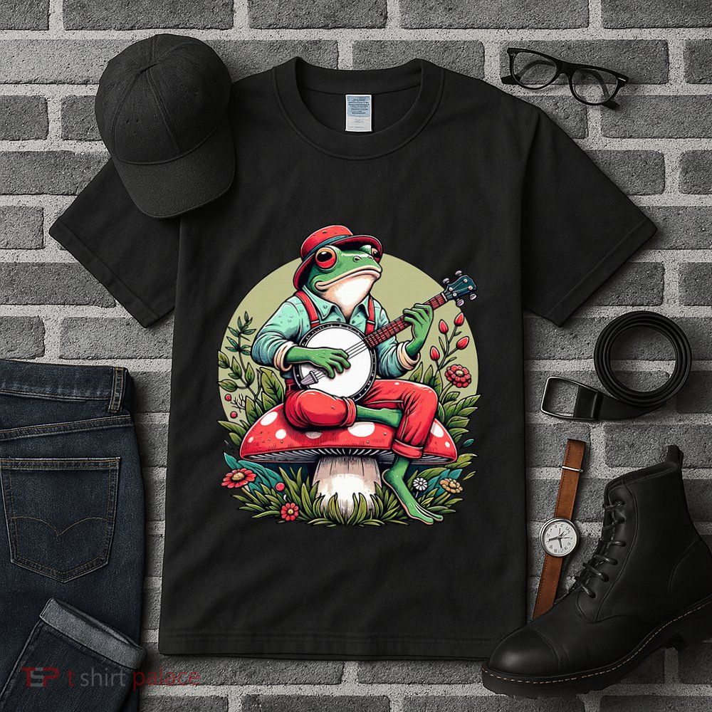 Banjo Froggy Fungi Serenade Cool Funny Frog Mystical Forest Tall T-Shirt