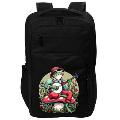 Banjo Froggy Fungi Serenade Cool Funny Frog Mystical Forest Impact Tech Backpack