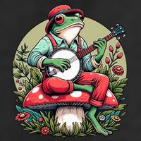 Banjo Froggy Fungi Serenade Cool Funny Frog Mystical Forest Adult Drive Performance Visor