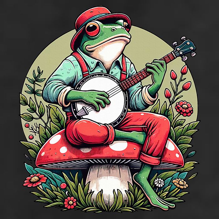 Banjo Froggy Fungi Serenade Cool Funny Frog Mystical Forest Adult Drive Performance Visor