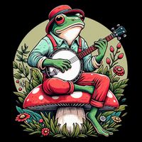 Banjo Froggy Fungi Serenade Cool Funny Frog Mystical Forest 16 in Basic Backpack