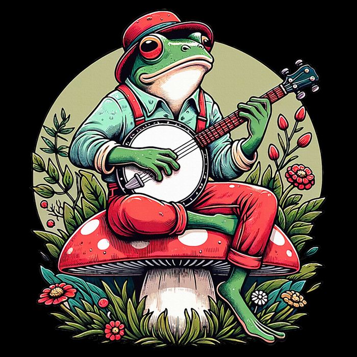 Banjo Froggy Fungi Serenade Cool Funny Frog Mystical Forest 16 in Basic Backpack