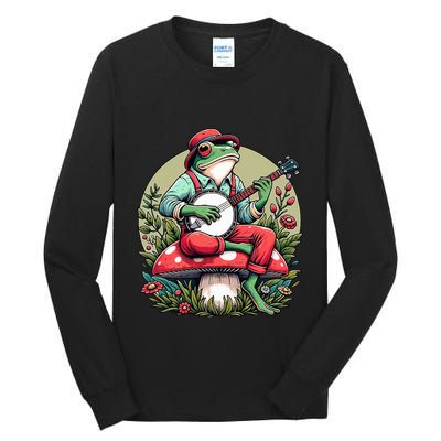 Banjo Froggy Fungi Serenade Cool Funny Frog Mystical Forest Tall Long Sleeve T-Shirt