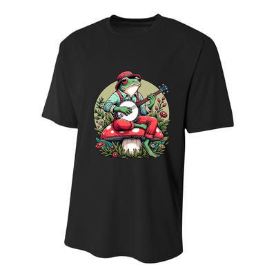 Banjo Froggy Fungi Serenade Cool Funny Frog Mystical Forest Youth Performance Sprint T-Shirt