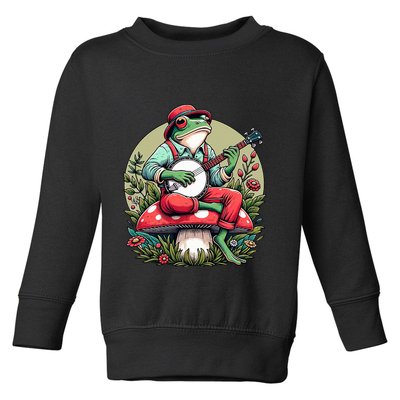 Banjo Froggy Fungi Serenade Cool Funny Frog Mystical Forest Toddler Sweatshirt