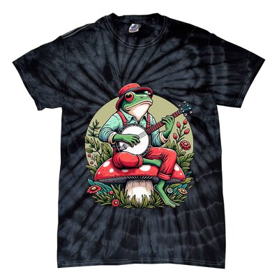Banjo Froggy Fungi Serenade Cool Funny Frog Mystical Forest Tie-Dye T-Shirt