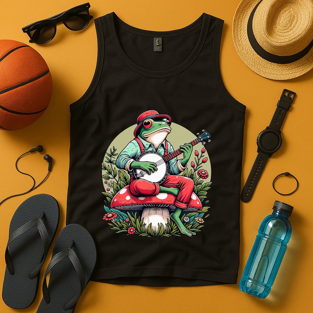 Banjo Froggy Fungi Serenade Cool Funny Frog Mystical Forest Tank Top