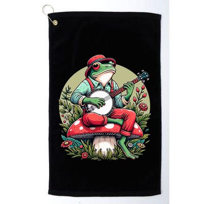 Banjo Froggy Fungi Serenade Cool Funny Frog Mystical Forest Golf Towel