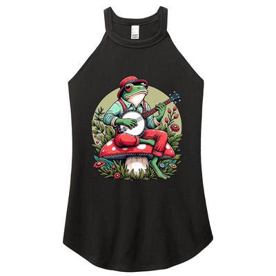 Banjo Froggy Fungi Serenade Cool Funny Frog Mystical Forest Women's Perfect Tri Rocker Tank