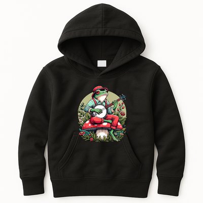 Banjo Froggy Fungi Serenade Cool Funny Frog Mystical Forest Kids Hoodie