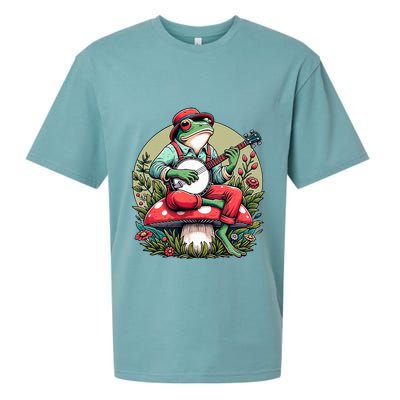 Banjo Froggy Fungi Serenade Cool Funny Frog Mystical Forest Sueded Cloud Jersey T-Shirt