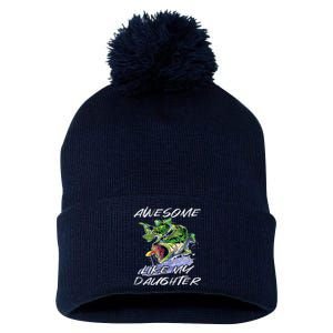 Bass Fishing FatherS Day Awesome Like My Daughter Pom Pom 12in Knit Beanie