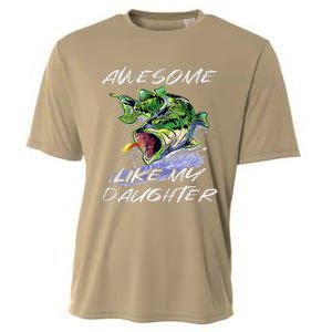 Bass Fishing FatherS Day Awesome Like My Daughter Cooling Performance Crew T-Shirt