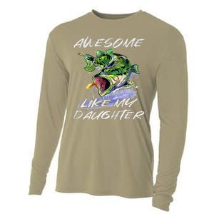 Bass Fishing FatherS Day Awesome Like My Daughter Cooling Performance Long Sleeve Crew