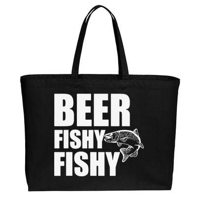 Beer Fishy Fishy Cotton Canvas Jumbo Tote