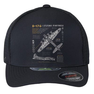 B17 Flying Fortress Ww2 B17g Bomber Flexfit Unipanel Trucker Cap