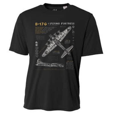 B17 Flying Fortress Ww2 B17g Bomber Cooling Performance Crew T-Shirt