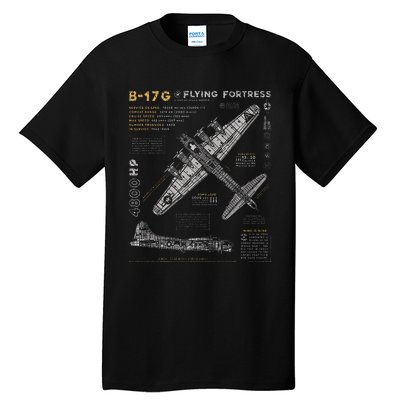 B17 Flying Fortress Ww2 B17g Bomber Tall T-Shirt