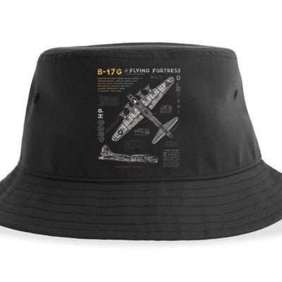 B17 Flying Fortress Ww2 B17g Bomber Sustainable Bucket Hat