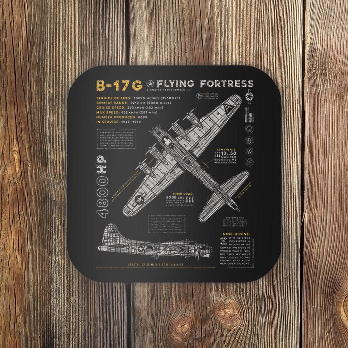 B17 Flying Fortress Ww2 B17g Bomber Coaster