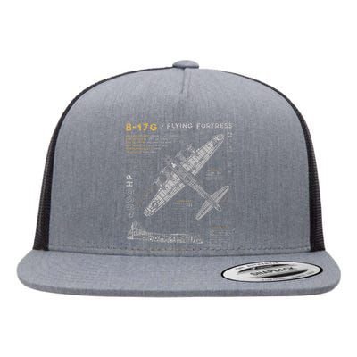 B17 Flying Fortress Ww2 B17g Bomber Flat Bill Trucker Hat