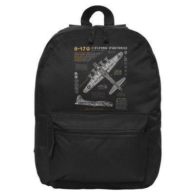 B17 Flying Fortress Ww2 B17g Bomber 16 in Basic Backpack