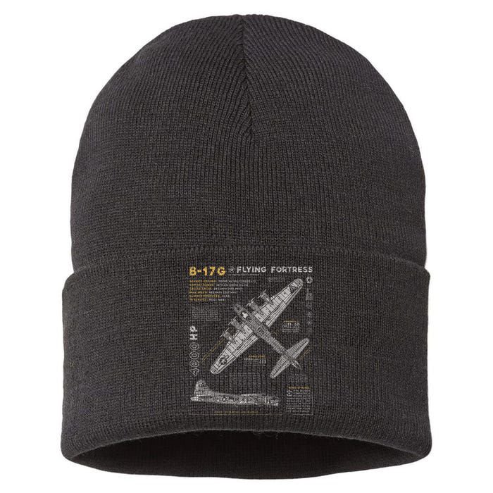 B17 Flying Fortress Ww2 B17g Bomber Sustainable Knit Beanie