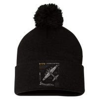 B17 Flying Fortress Ww2 B17g Bomber Pom Pom 12in Knit Beanie