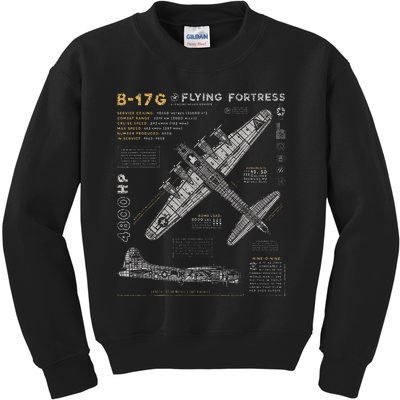 B17 Flying Fortress Ww2 B17g Bomber Kids Sweatshirt