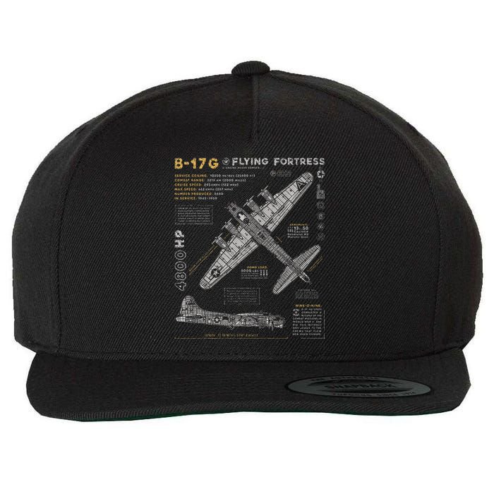 B17 Flying Fortress Ww2 B17g Bomber Wool Snapback Cap