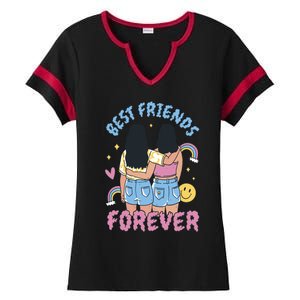 Best Friends Forever Retro Cute Gift Ladies Halftime Notch Neck Tee