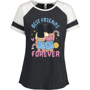 Best Friends Forever Retro Cute Gift Enza Ladies Jersey Colorblock Tee