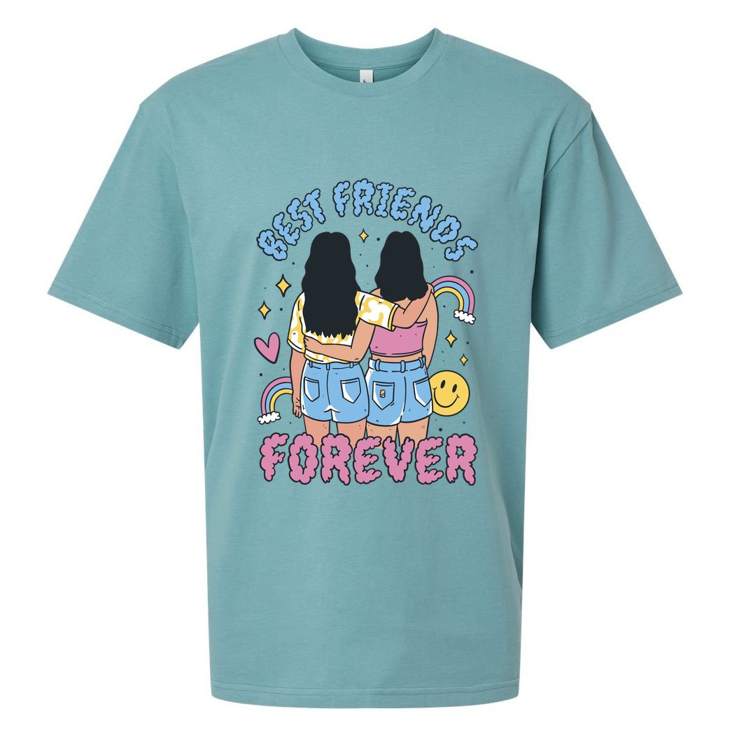 Best Friends Forever Retro Cute Gift Sueded Cloud Jersey T-Shirt