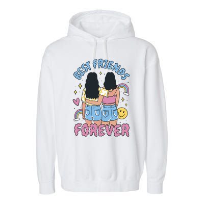 Best Friends Forever Retro Cute Gift Garment-Dyed Fleece Hoodie