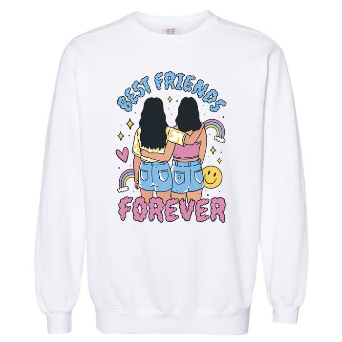 Best Friends Forever Retro Cute Gift Garment-Dyed Sweatshirt