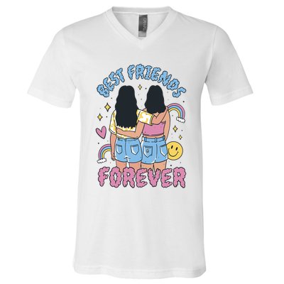 Best Friends Forever Retro Cute Gift V-Neck T-Shirt