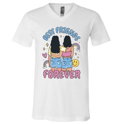 Best Friends Forever Retro Cute Gift V-Neck T-Shirt