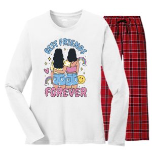 Best Friends Forever Retro Cute Gift Women's Long Sleeve Flannel Pajama Set 