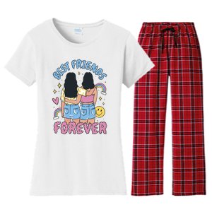 Best Friends Forever Retro Cute Gift Women's Flannel Pajama Set