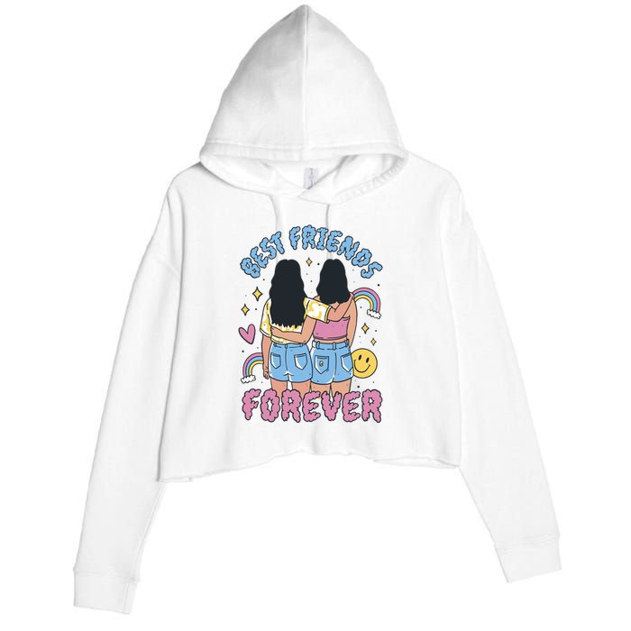 Best Friends Forever Retro Cute Gift Crop Fleece Hoodie