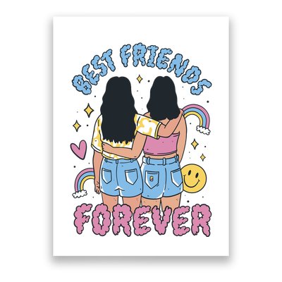Best Friends Forever Retro Cute Gift Poster