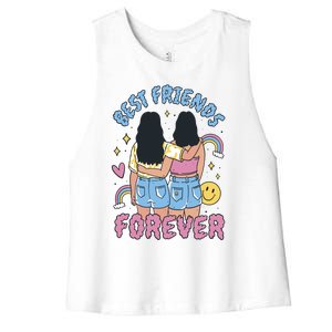 Best Friends Forever Retro Cute Gift Women's Racerback Cropped Tank