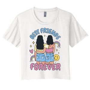 Best Friends Forever Retro Cute Gift Women's Crop Top Tee