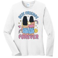 Best Friends Forever Retro Cute Gift Ladies Long Sleeve Shirt