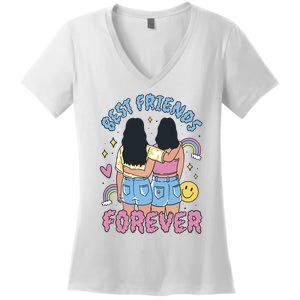 Best Friends Forever Retro Cute Gift Women's V-Neck T-Shirt