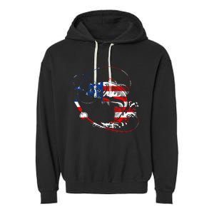 Bass Fishing Fish American Flag Patriotic Fourth Of July Garment-Dyed Fleece Hoodie