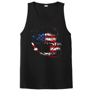 Bass Fishing Fish American Flag Patriotic Fourth Of July PosiCharge Competitor Tank