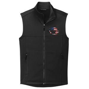 Bass Fishing Fish American Flag Patriotic Fourth Of July Collective Smooth Fleece Vest